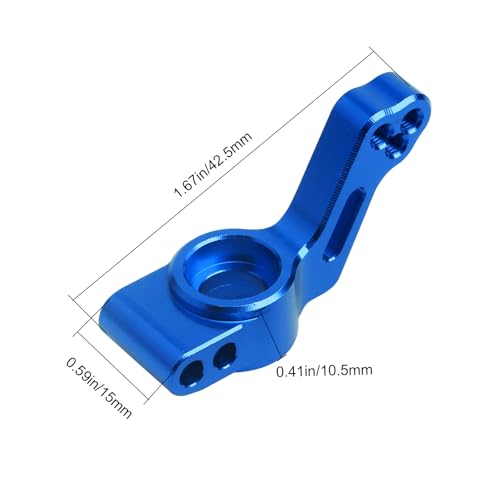 CrazyHobby Aluminum Rear Stub Axle Carriers with Ball Bearings for Traxxas 1/10 2WD Slash, Stampede, Rustler VXL, Bandit - Blue - Replaces Part 3752