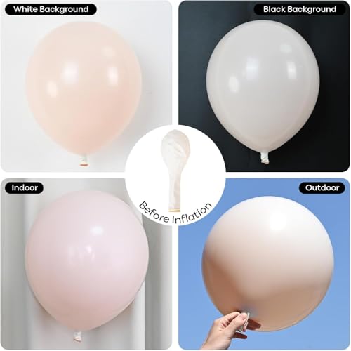 Cream Peach Boho Balloon Arch Kit – 86-Piece Double Stuffed Latex Garland for Baby Shower, Birthday, Wedding & Bridal Shower Decor