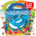 CREATIVETREES Reusable Jelly Sticker Book – 134 Silicone Stickers, Travel Toy for Toddlers Ages 3-6, Ocean Dinosaur Farm