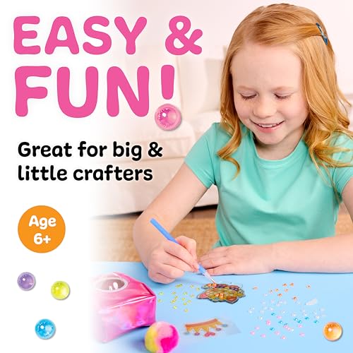 Creativity for Kids Bubble Gems Backpack Keychain: Diamond Painting Kit with Kitty Princess Pearl Pal for Ages 6+