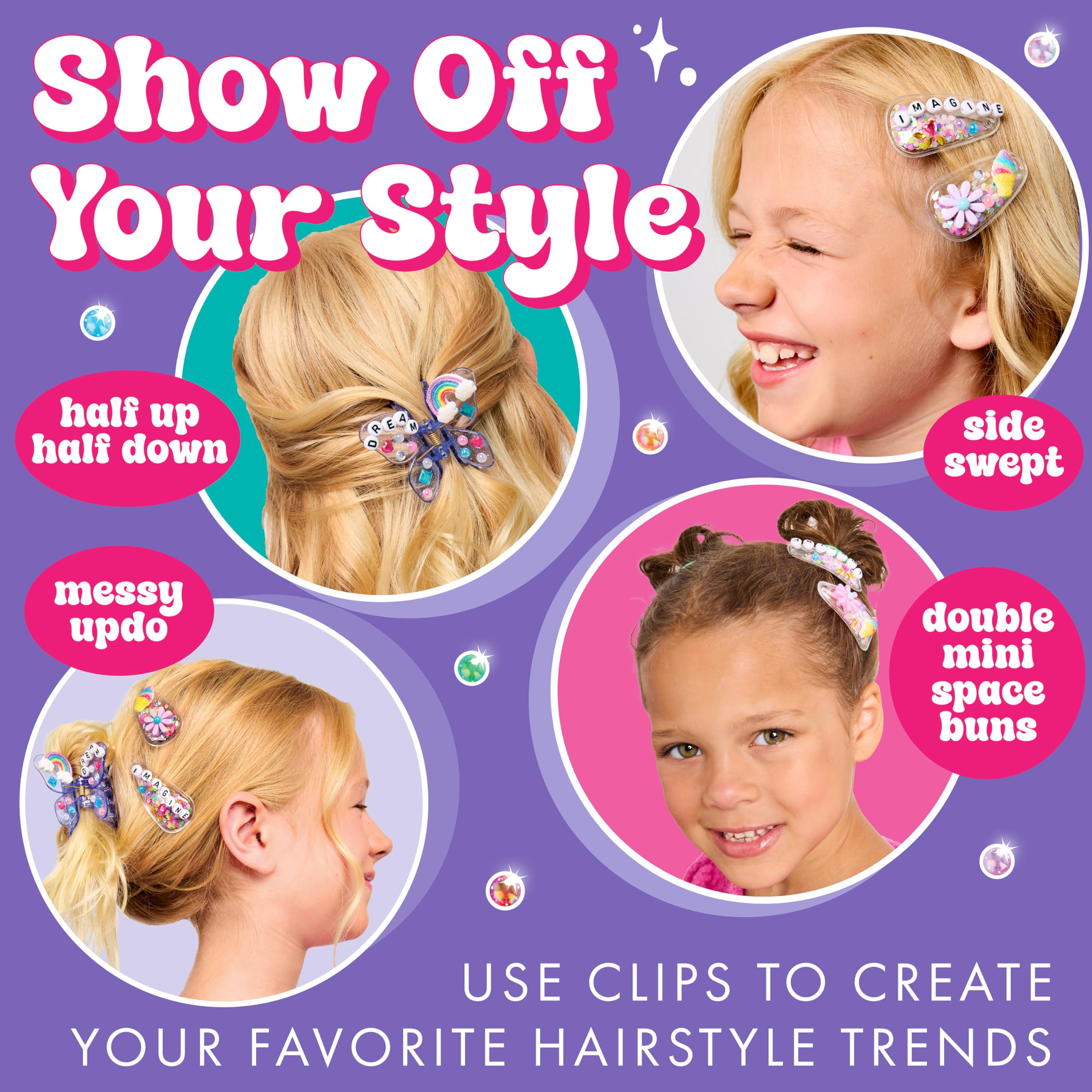 Creativity for Kids Chic Boutique Hair Clips: DIY Hair Clip Kit for Girls Ages 6+