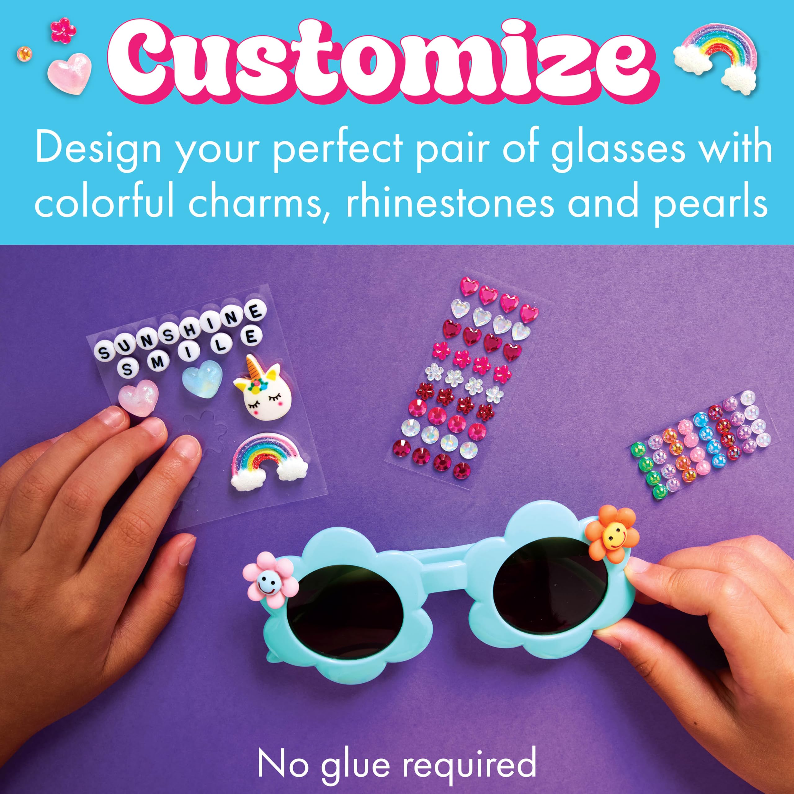 Creativity for Kids Chic Boutique Sunnies DIY Kit – Make 2 Trendy Sunglasses with Pearls, Rhinestones & Charms