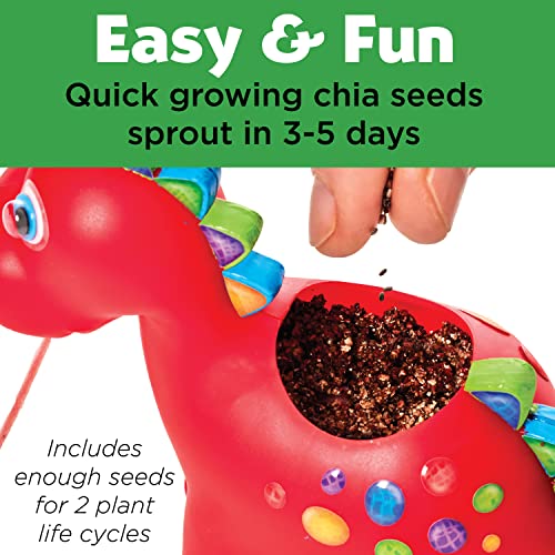 Creativity for Kids Dinosaur Self-Watering Plant Pet - Paint, Decorate & Grow Chia Seeds, Ages 6+