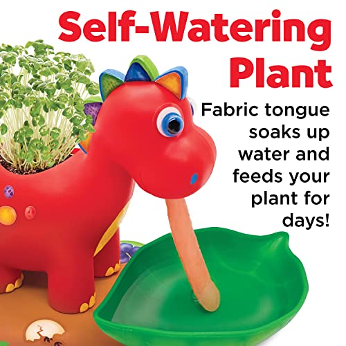 Creativity for Kids Dinosaur Self-Watering Plant Pet - Paint, Decorate & Grow Chia Seeds, Ages 6+