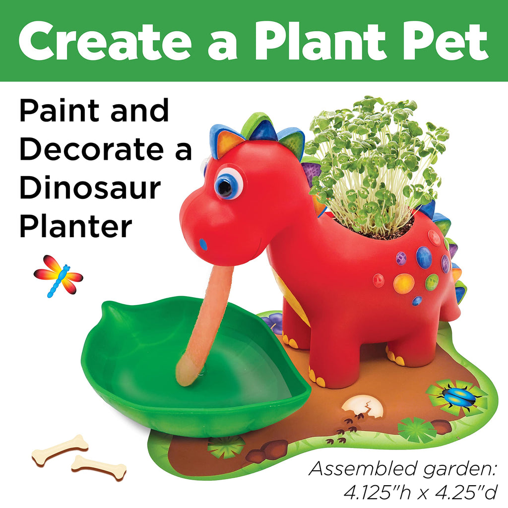 Creativity for Kids Dinosaur Self-Watering Plant Pet - Paint, Decorate & Grow Chia Seeds, Ages 6+
