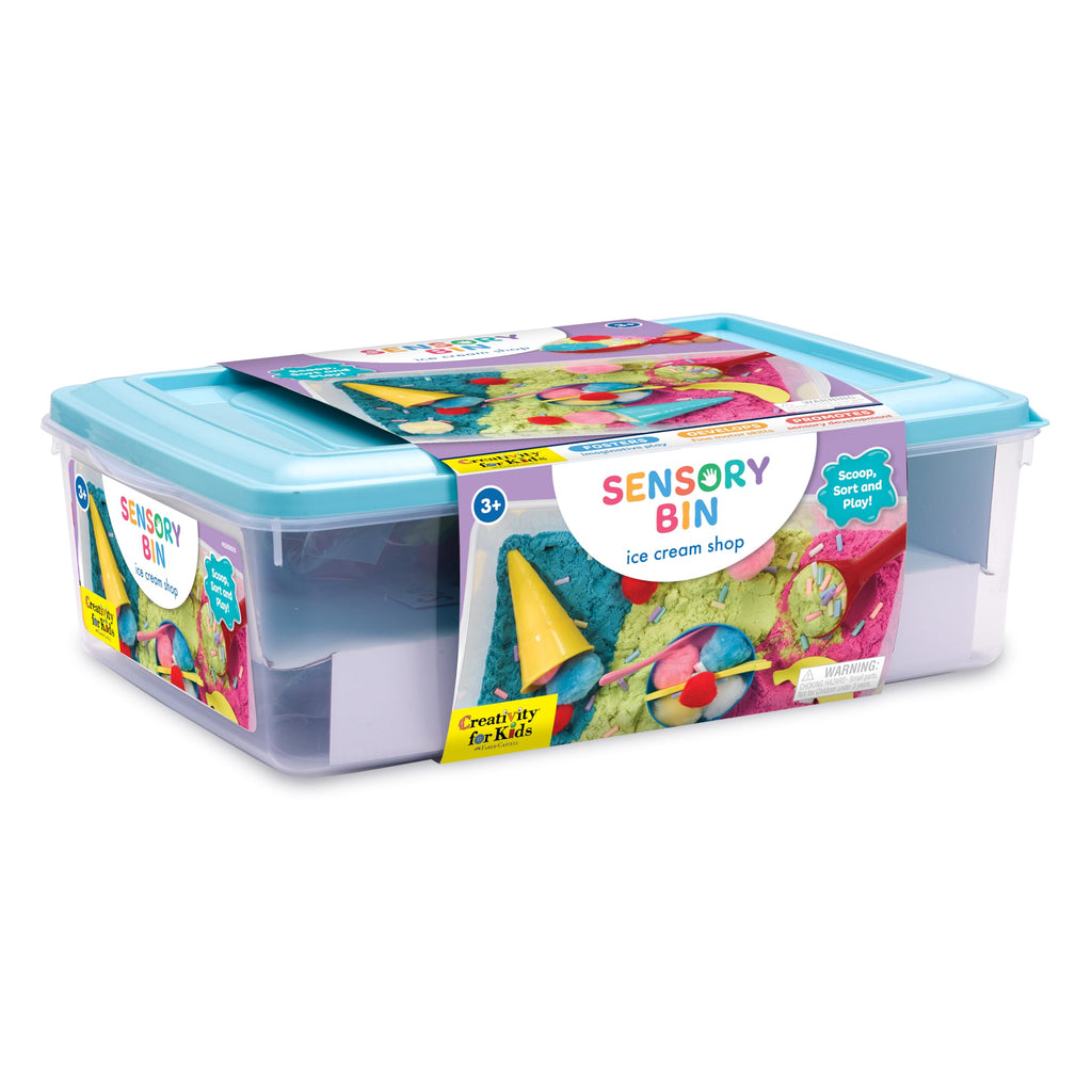 Creativity for Kids Ice Cream Shop Sensory Bin – 28-Piece Pretend Play Set for Ages 3+