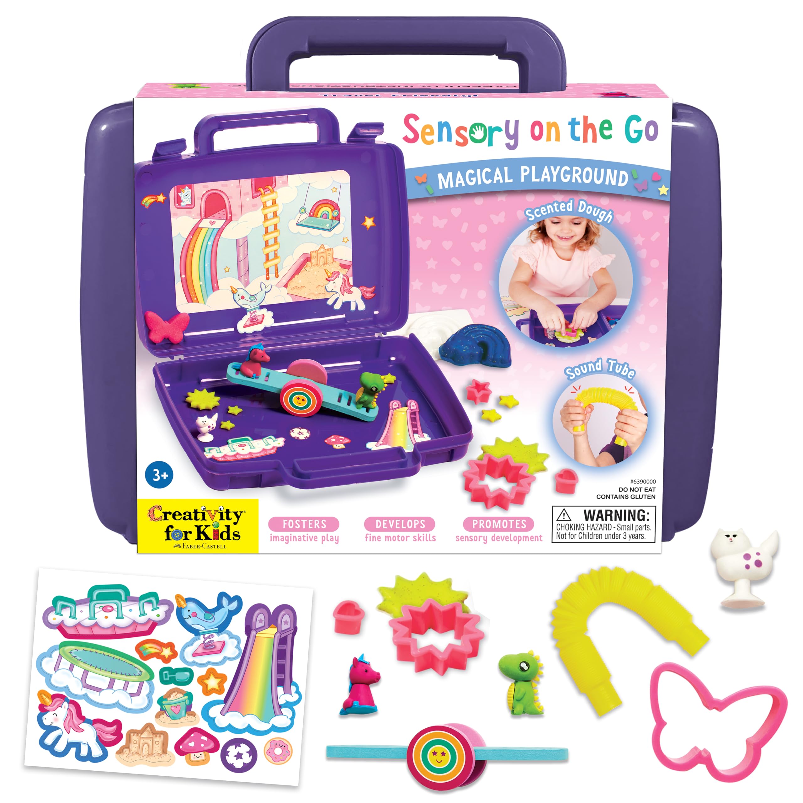 Creativity for Kids Magical Playground Sensory On-the-Go Kit – Unicorn Sensory Bin for Toddlers Ages 3-5