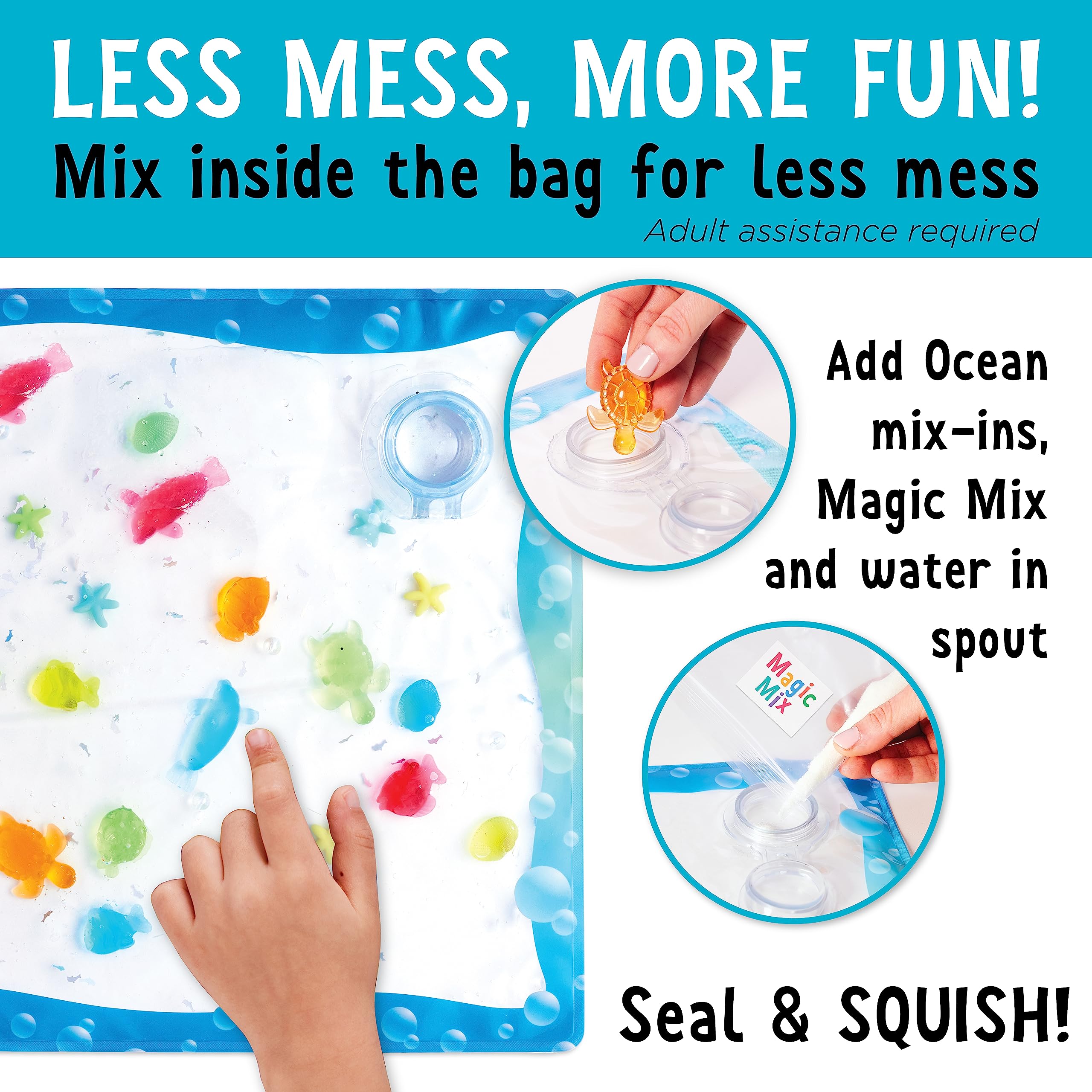 Creativity for Kids Ocean Adventure Sensory Squish Bag – Calming Sensory Toy for Toddlers Ages 3+