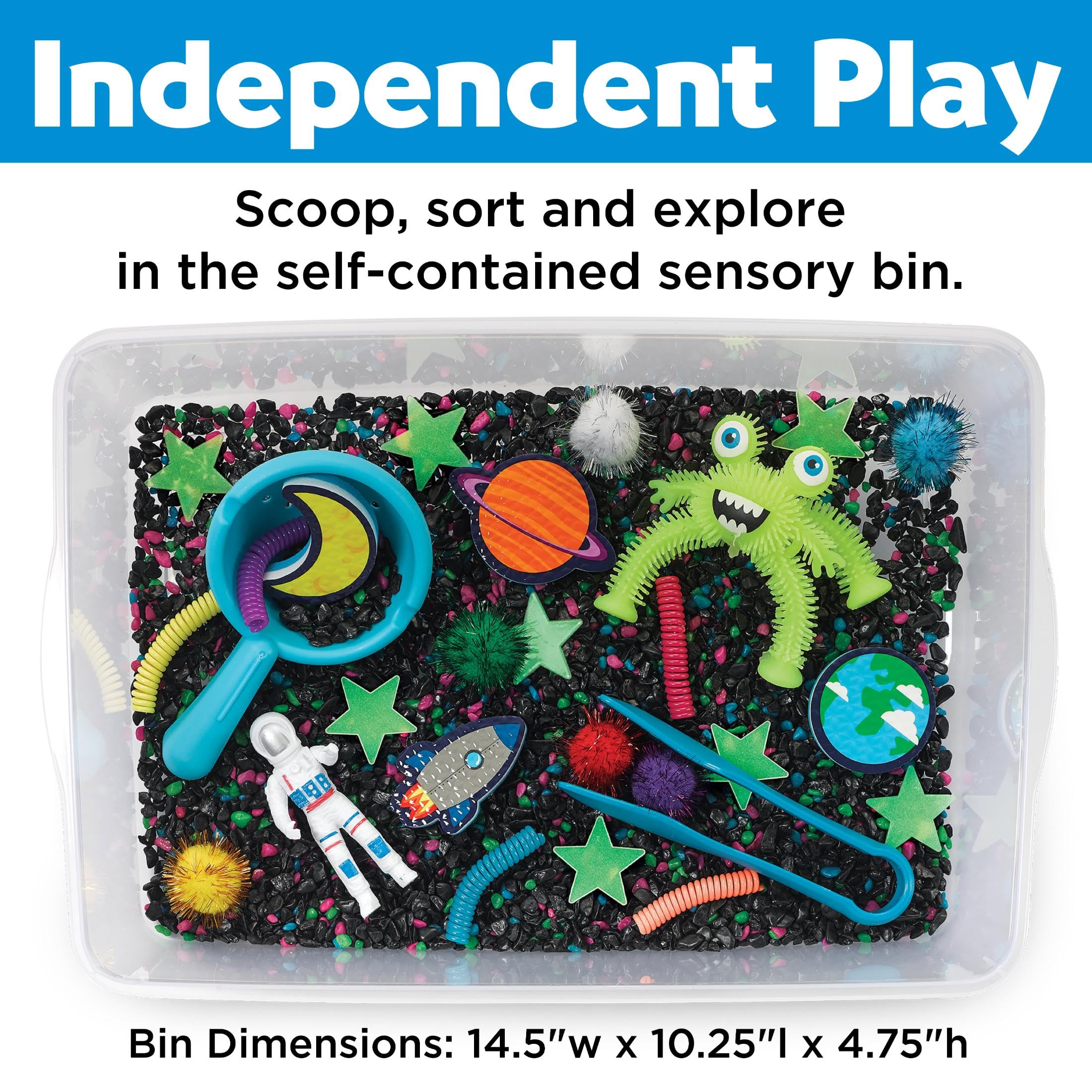 Creativity for Kids Outer Space Sensory Bin – Space Toys for Toddlers Ages 3-5+