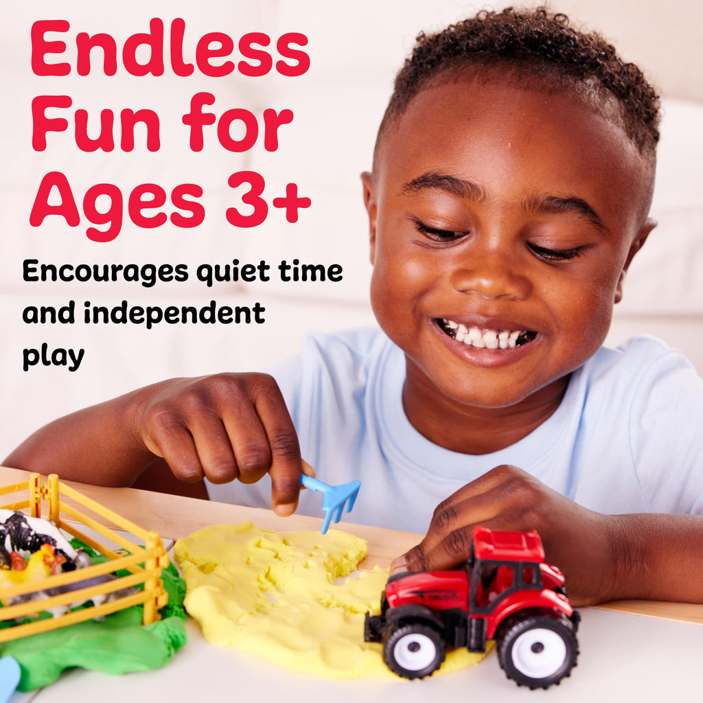 Creativity for Kids Sensory Pack - Farm: Soft Cloud Clay & Animal Figurines for Toddlers (Ages 3+)