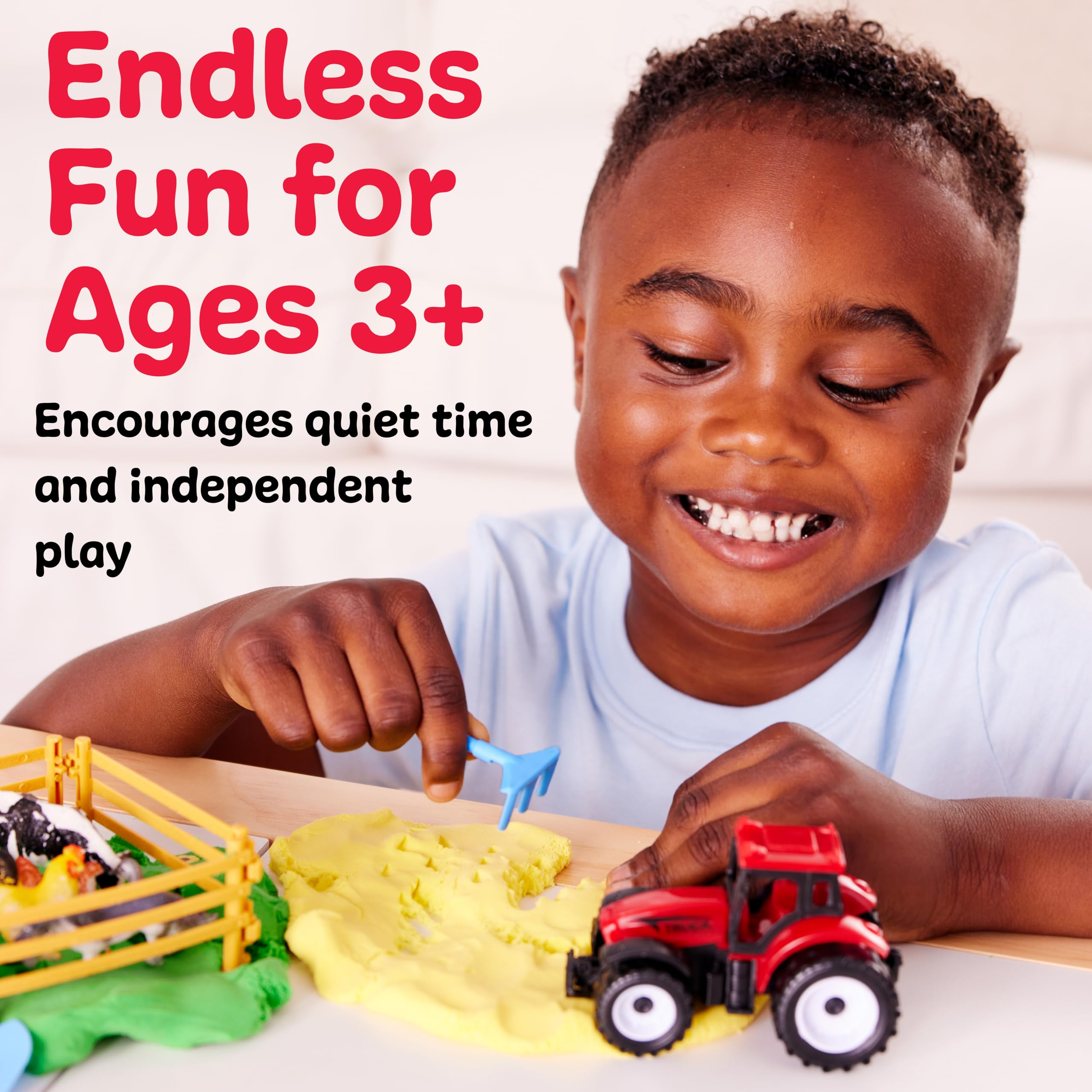 Creativity for Kids Sensory Pack - Farm: Soft Cloud Clay & Animal Figurines for Toddlers (Ages 3+)