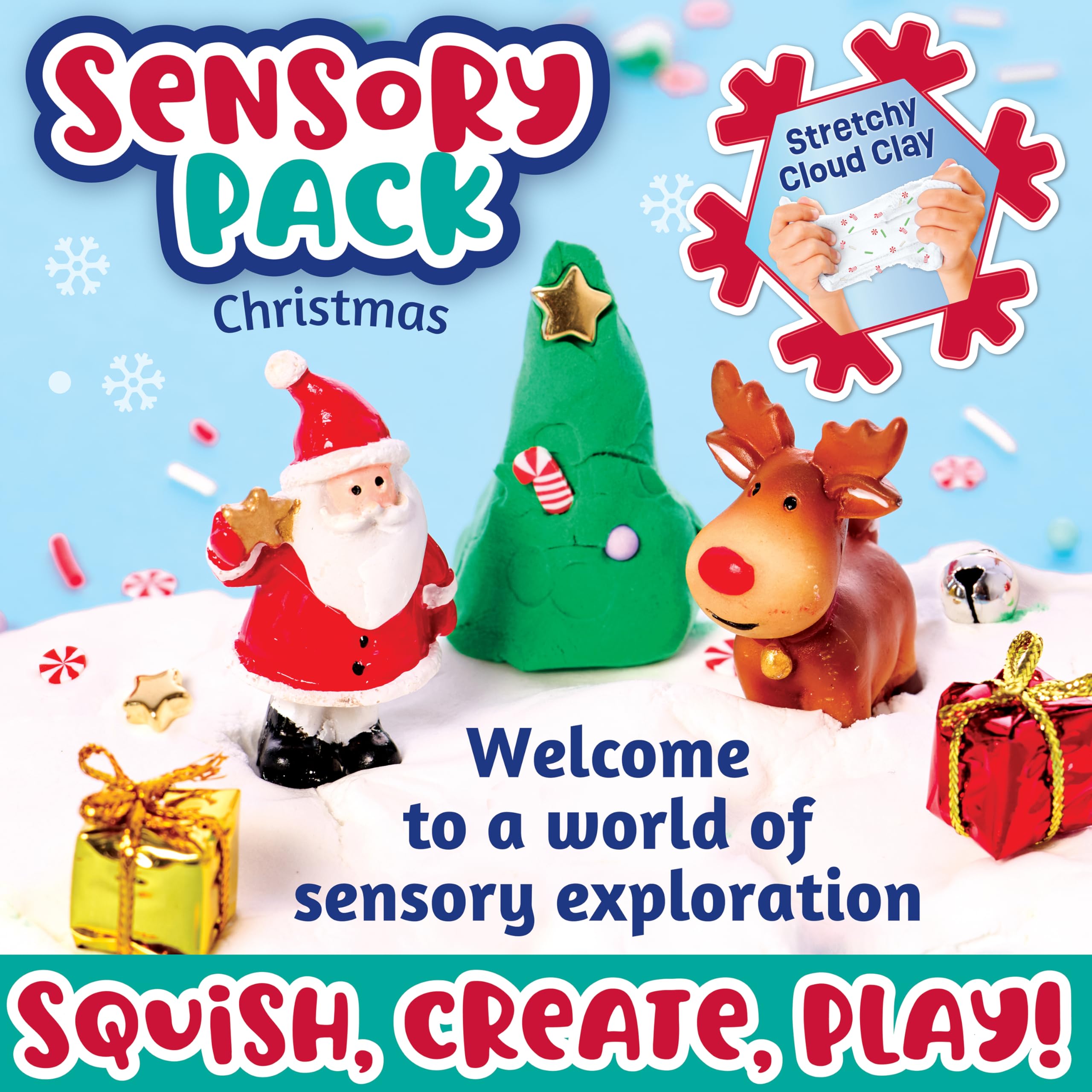 Creativity for Kids Sensory Pack Christmas – Portable Sensory Play Kit for Toddlers Ages 3+