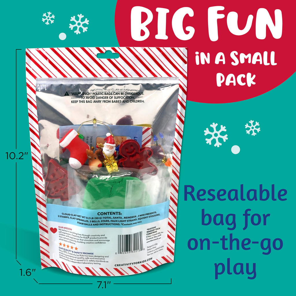 Creativity for Kids Sensory Pack Christmas – Portable Sensory Play Kit for Toddlers Ages 3+