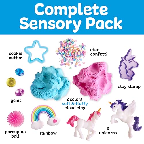 Creativity for Kids Unicorn Sensory Pack - Toddler Toys with Cloud Clay, Stamps & Figurines, Ages 3+