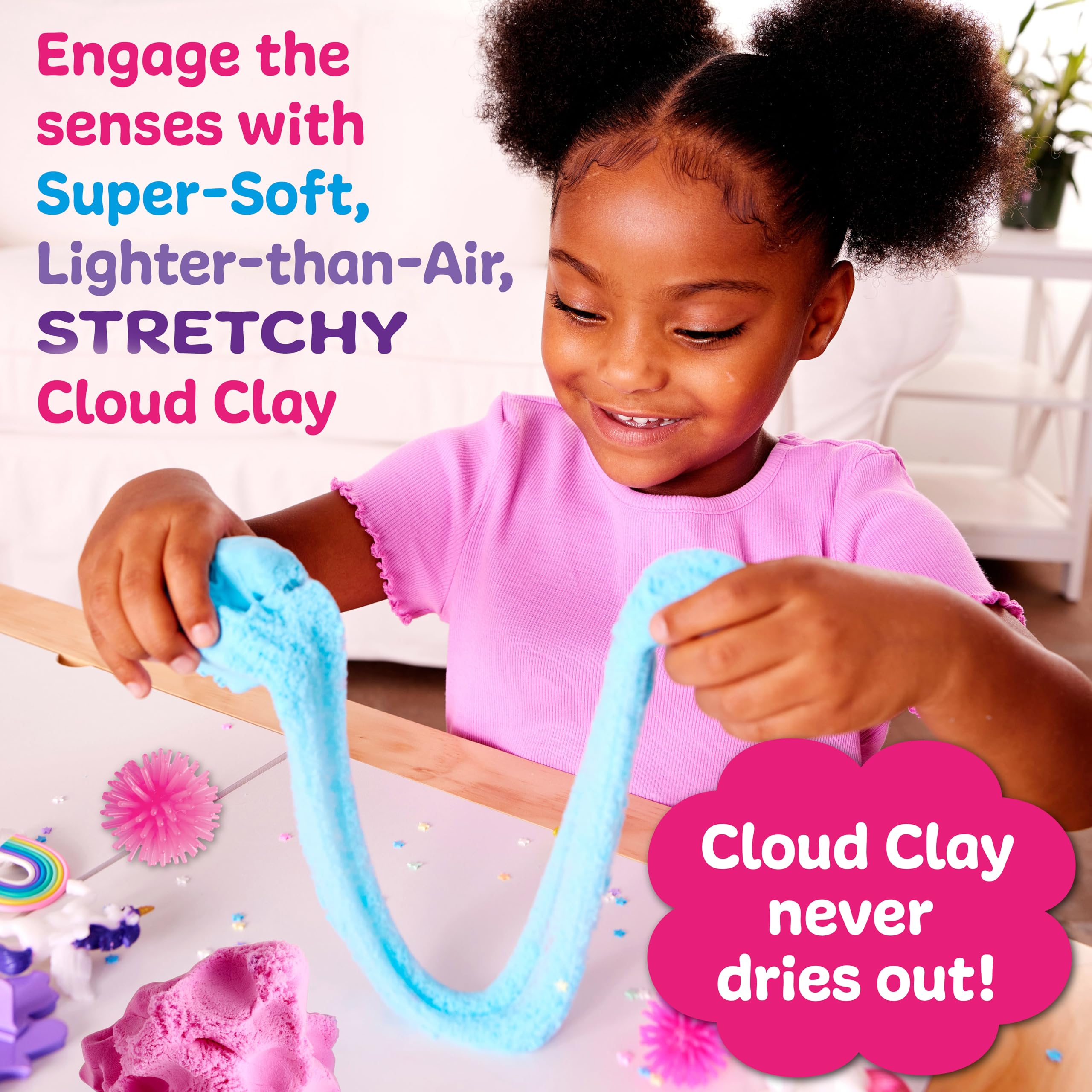 Creativity for Kids Unicorn Sensory Pack - Toddler Toys with Cloud Clay, Stamps & Figurines, Ages 3+