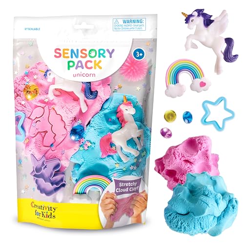 Creativity for Kids Unicorn Sensory Pack - Toddler Toys with Cloud Clay, Stamps & Figurines, Ages 3+