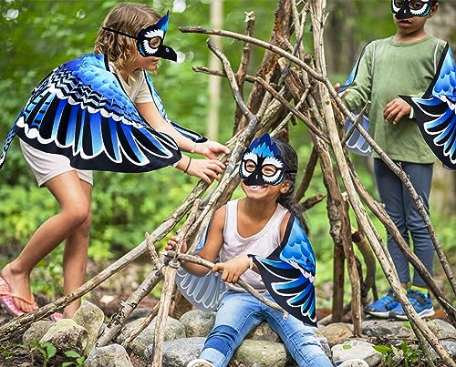 Creatoy Realistic Bird Costume for Kids – Eagle Wings with Mask, Ages 3-9