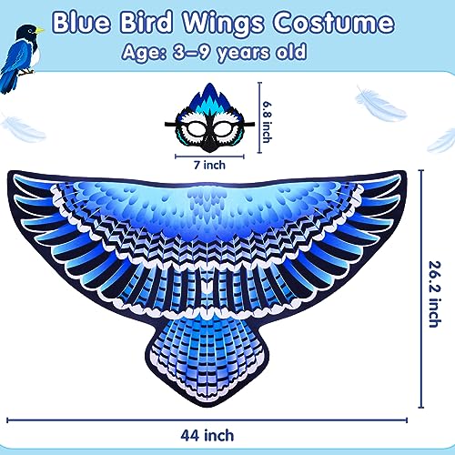 Creatoy Realistic Bird Costume for Kids – Eagle Wings with Mask, Ages 3-9
