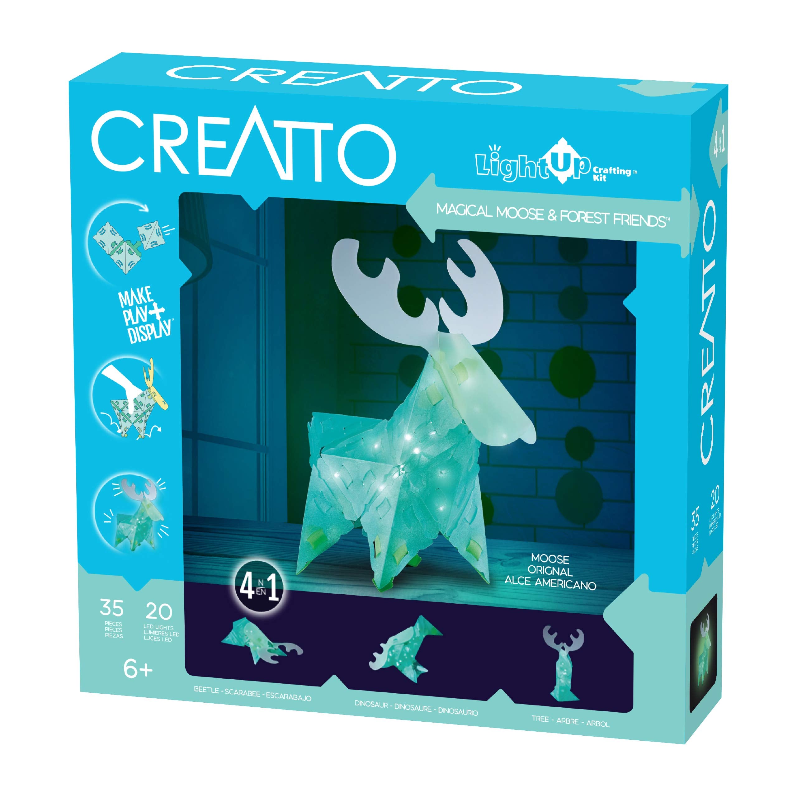 Creatto Magical Moose & Forest Friends – Light-Up 3D Craft Puzzle by Thames & Kosmos