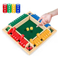 CRETVIS 4-Player Wooden Shut the Box Dice Game - 10 Numbers, 8 Dice