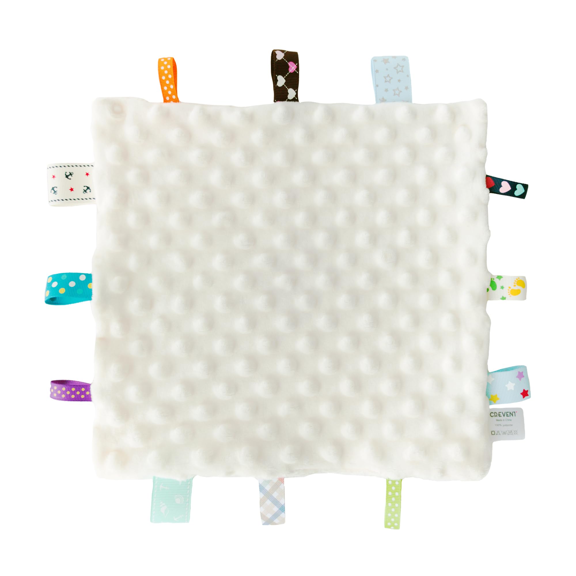 CREVENT Ivory Sheep Baby Security Blanket – Soft Minky Lovey with Tag