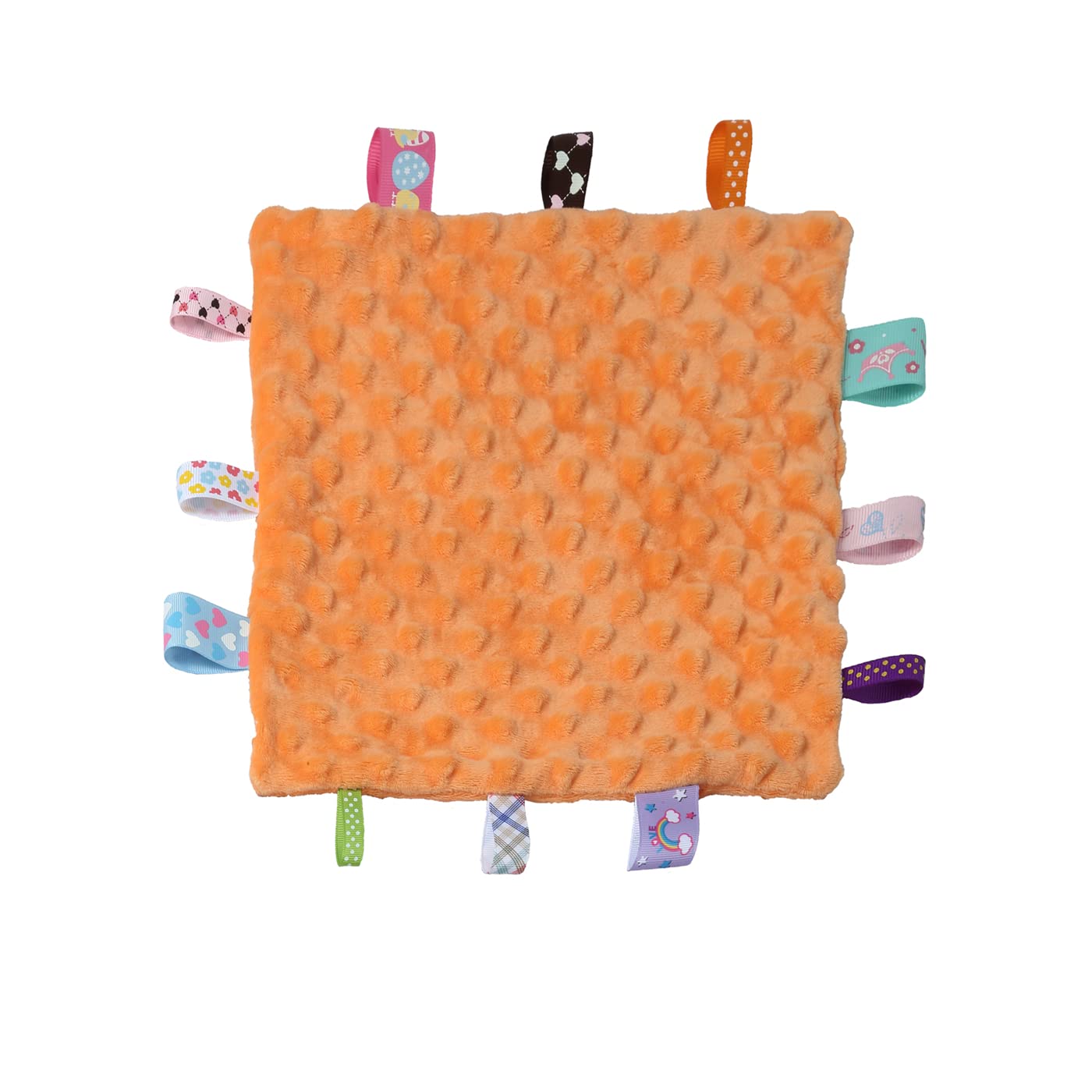 CREVENT Orange Fox Security Blanket Set – Soft Plush Lovey and Tag Blanket for Baby, Toddler, or Pet