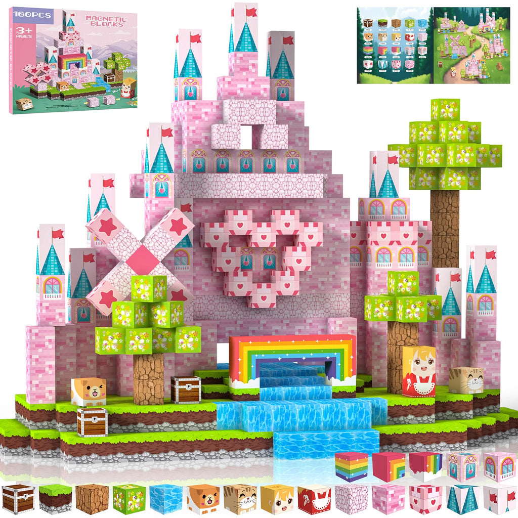Crifeton 100-Piece Magnetic Building Blocks – 0.8-Inch Cubes with Strong Magnets, STEM Montessori Toy for Ages 3+