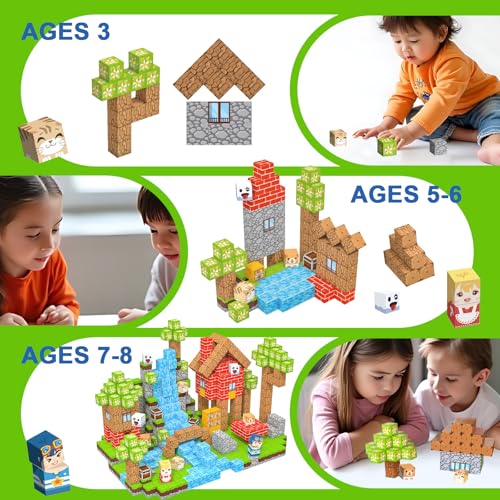 Crifeton 100-Piece Magnetic Building Blocks Set - 0.8 Inch Cubes in 25 Colors, STEM Montessori Toy for Ages 3+