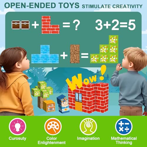 Crifeton 100-Piece Magnetic Building Blocks Set - 0.8 Inch Cubes in 25 Colors, STEM Montessori Toy for Ages 3+