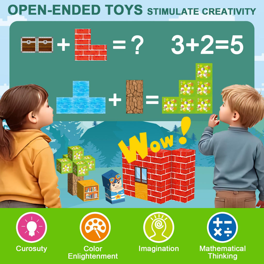 Crifeton 100-Piece Magnetic Building Blocks Set - 0.8 Inch Cubes in 25 Colors, STEM Montessori Toy for Ages 3+