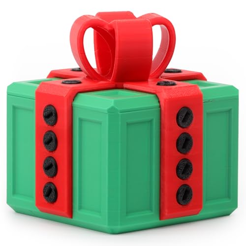 Critigulf 20-Screw Prank Gift Box for Cash & Gift Cards - Green & Red Gag Case