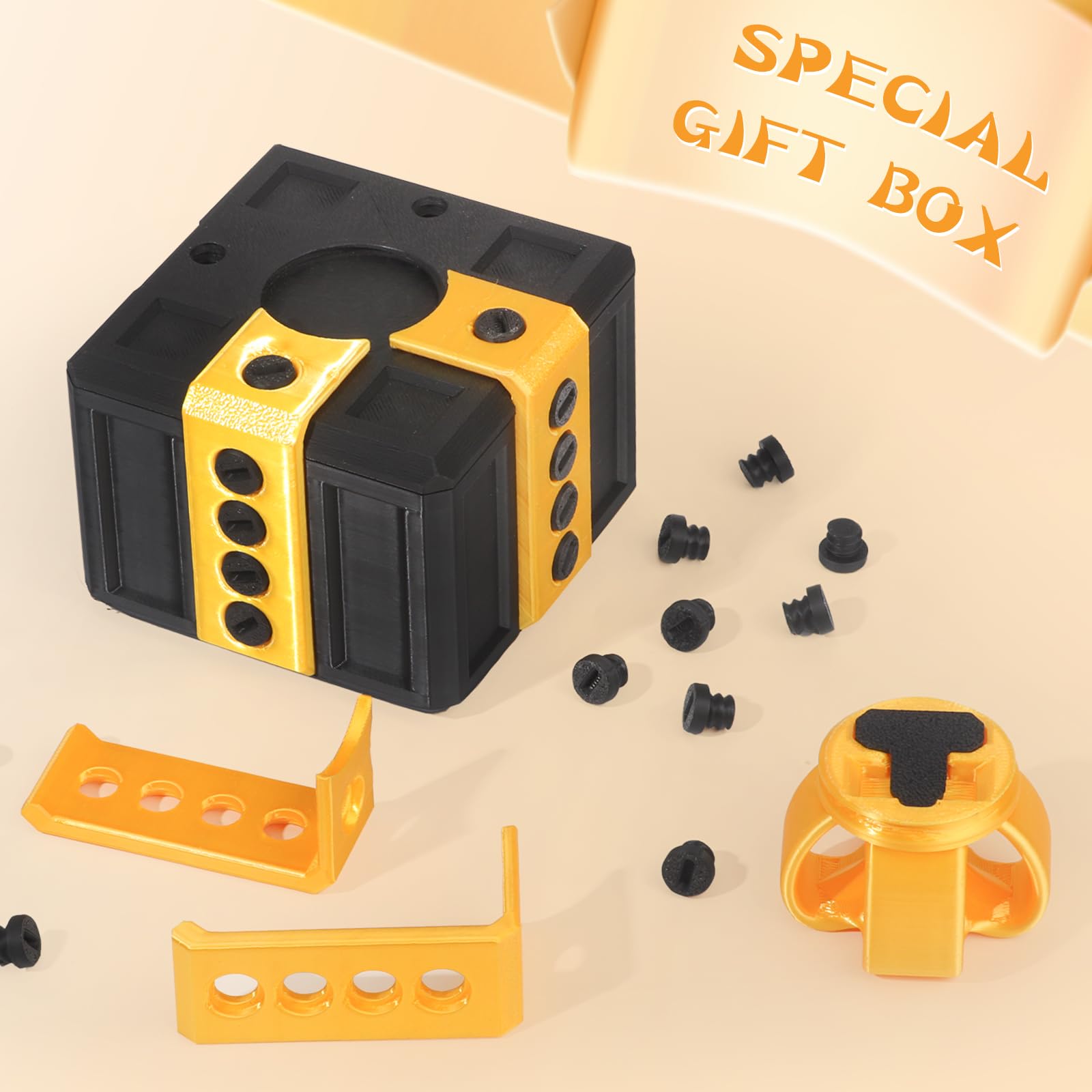 Critigulf Large Gag Prank Box with 20 Screws – Blue White Puzzle Gift Box