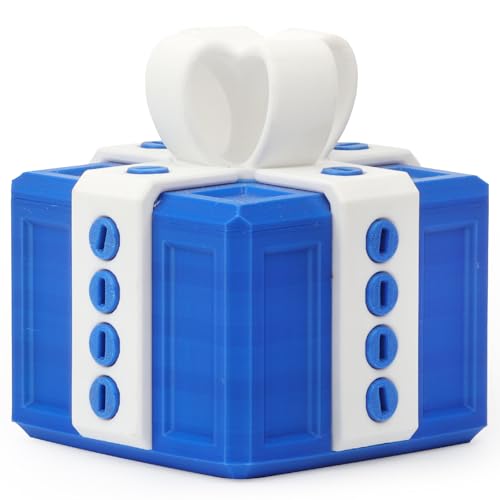 Critigulf Large Gag Prank Box with 20 Screws – Blue White Puzzle Gift Box