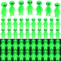 CroBlissful 50-Pack Glow-in-the-Dark Mini Alien Figurines - Green Tiny Aliens for Party Favors, Prank Toys, and Hide-and-Seek Games