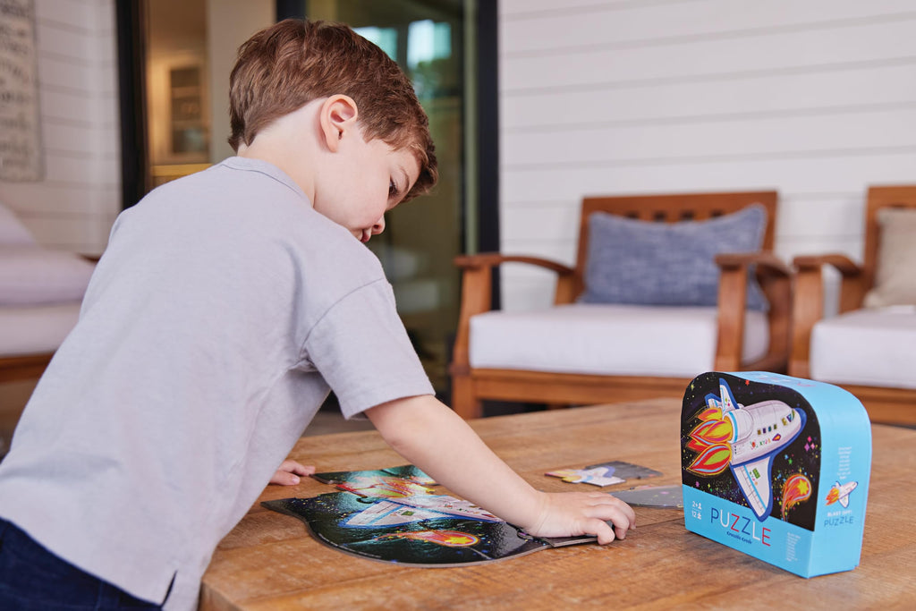 Crocodile Creek Blast Off 12-Piece Mini Jigsaw Puzzle – Floor Puzzle for Toddlers Ages 2–4
