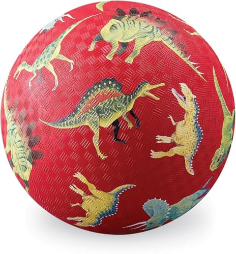Crocodile Creek Dinosaur Playground Ball – Durable Rubber Kickball for Kids Ages 3 and Up