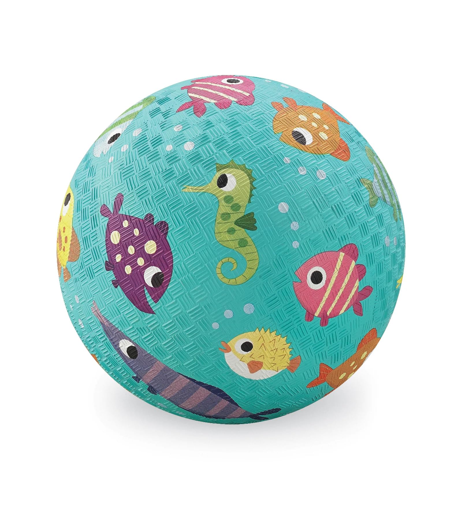 Crocodile Creek Playground Ball – Teal Fish Design – Durable Rubber for Ages 3+ – PVC-Free
