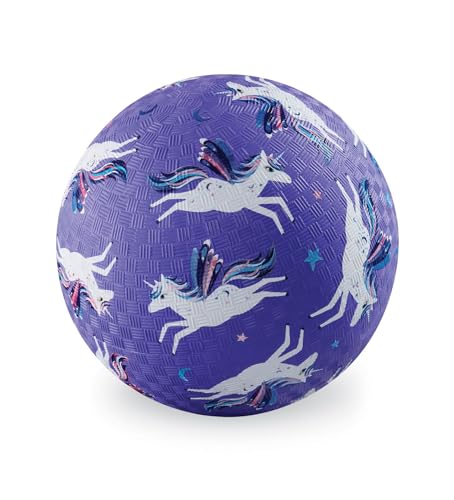 Crocodile Creek Purple Unicorn Playground Ball – Durable, PVC-Free Rubber Ball for Kids Ages 3+
