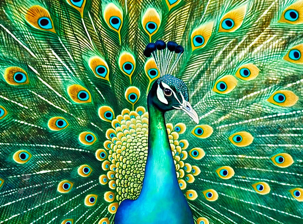 Cross & Glory Emerald Peacock 1000-Piece Jigsaw Puzzle – Satin Finish, 20x27 Inches