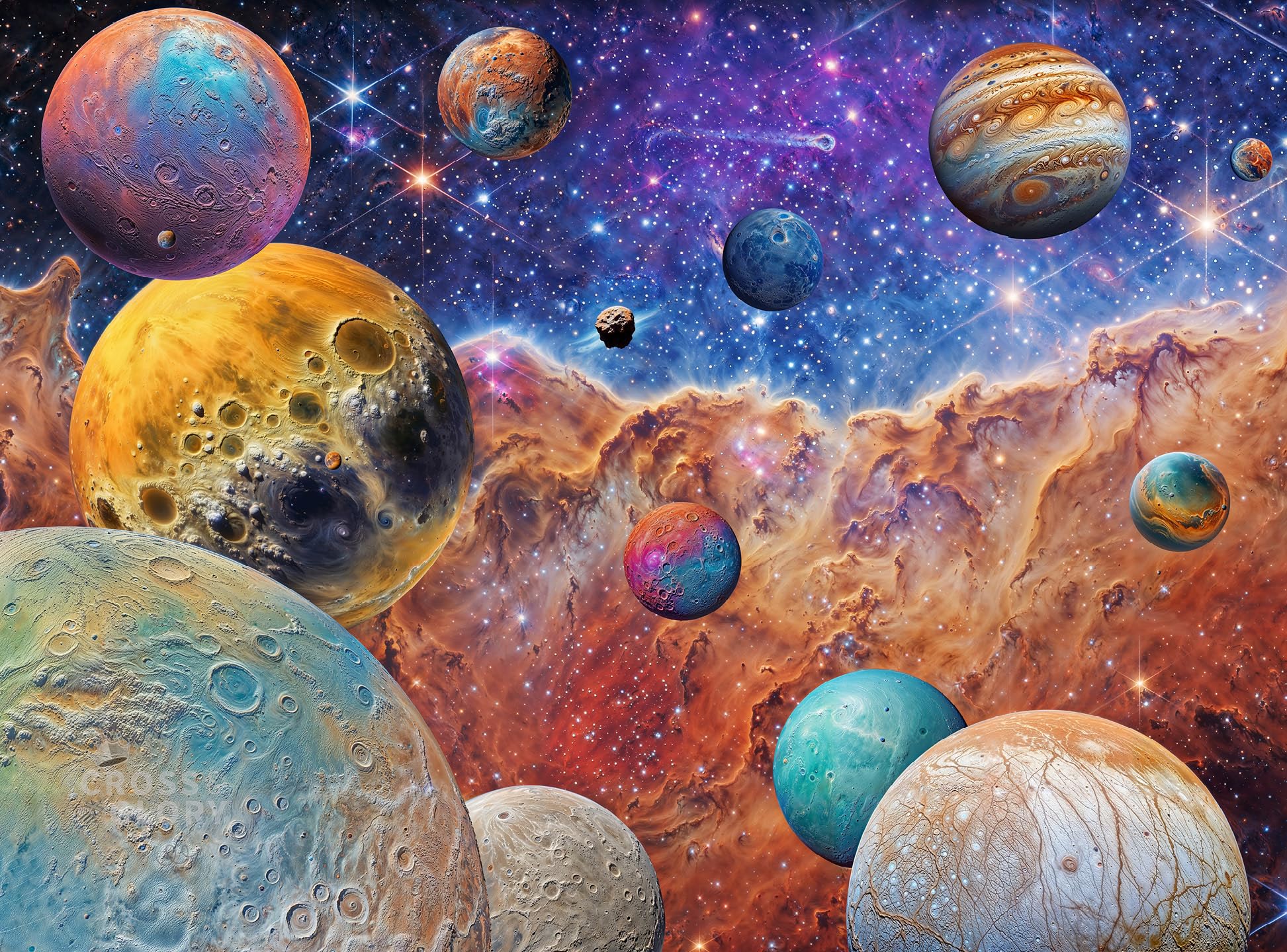 Cross & Glory Galaxy Quest 1000-Piece Space Jigsaw Puzzle for Adults - Satin Finish, 20x27 Inches with Bonus Star Map