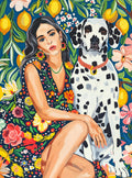 Cross & Glory Spot and Jane: Lemon Grove Delight – 1000 Piece Jigsaw Puzzle for Adults, Tropical Artwork with Dalmatian