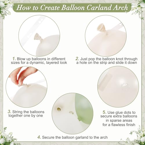 CROSSFINGERS 108Pcs Double Stuffed Sage Green Balloon Arch Kit for Weddings, Bridal Showers, Baby Showers, Birthdays