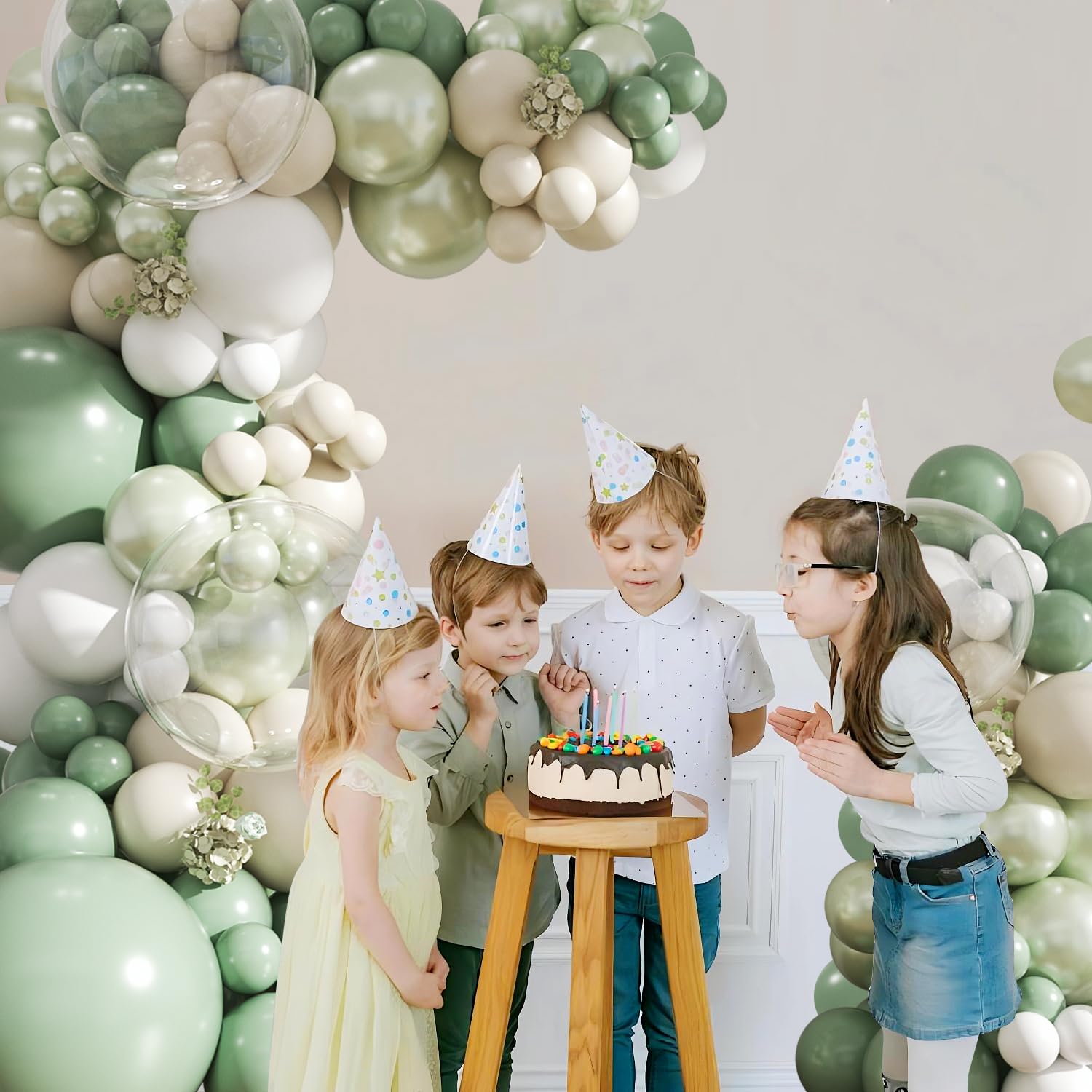 CROSSFINGERS 108Pcs Double Stuffed Sage Green Balloon Arch Kit for Weddings, Bridal Showers, Baby Showers, Birthdays