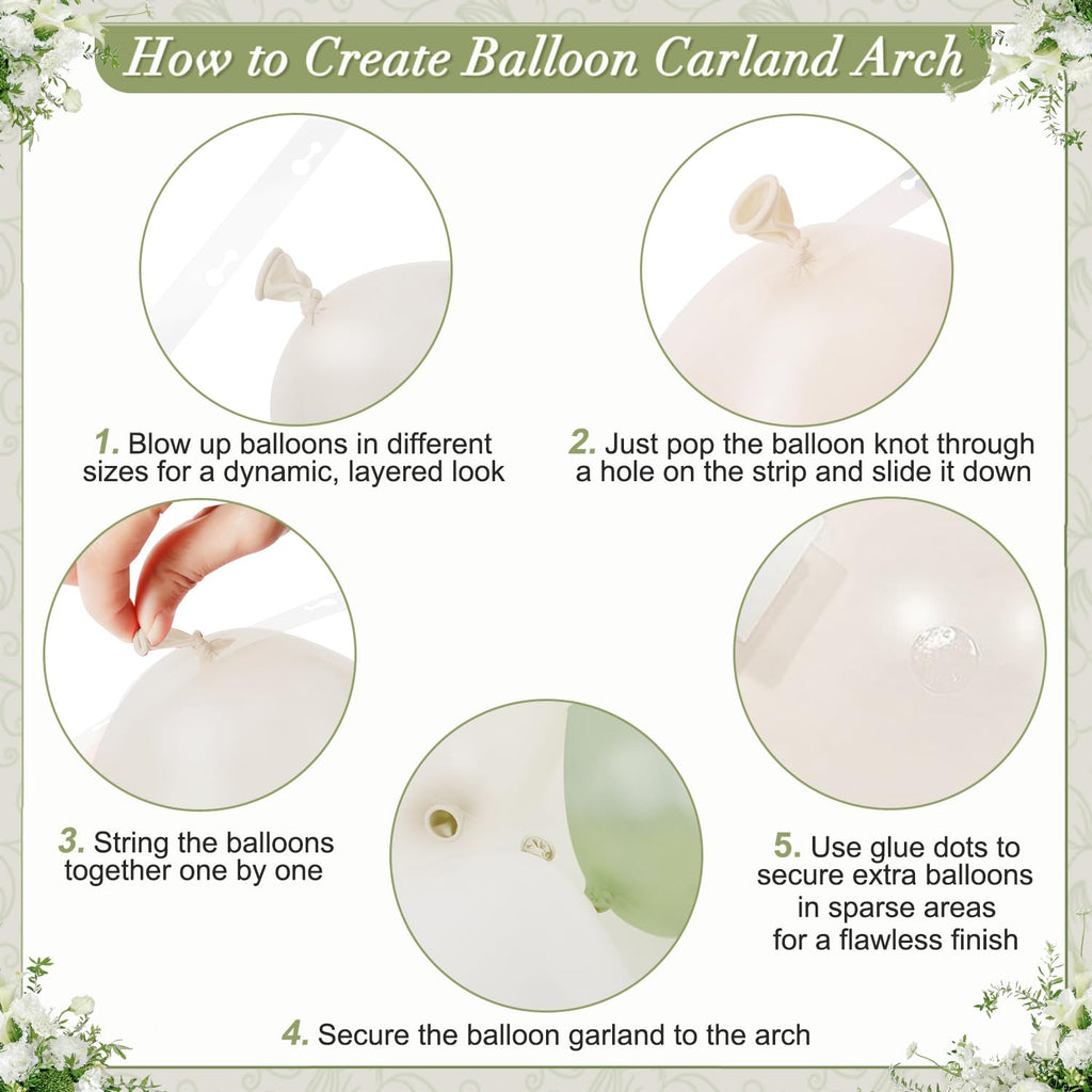 CROSSFINGERS 108Pcs Double Stuffed Sage Green Balloon Arch Kit for Weddings, Bridal Showers, Baby Showers, Birthdays