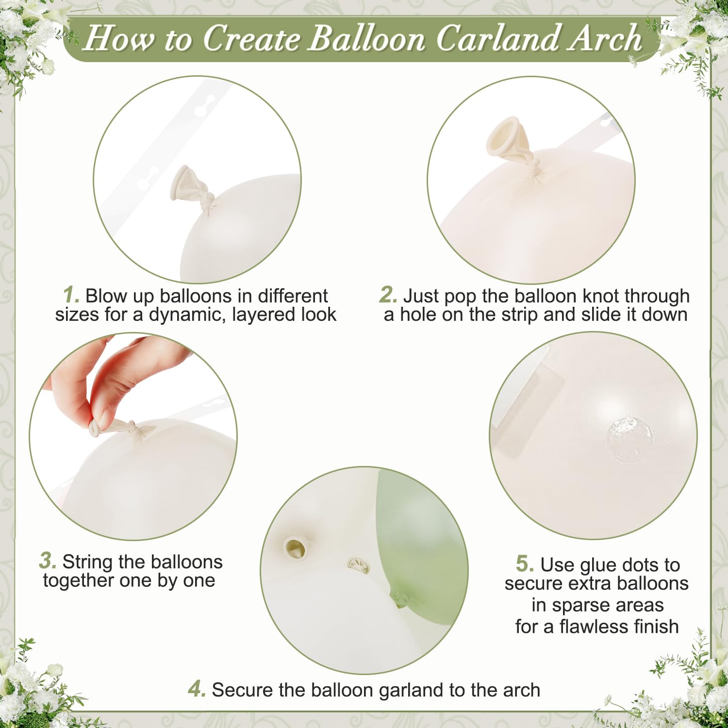 CROSSFINGERS 108Pcs Double Stuffed Sage Green Balloon Arch Kit for Weddings, Bridal Showers, Baby Showers, Birthdays