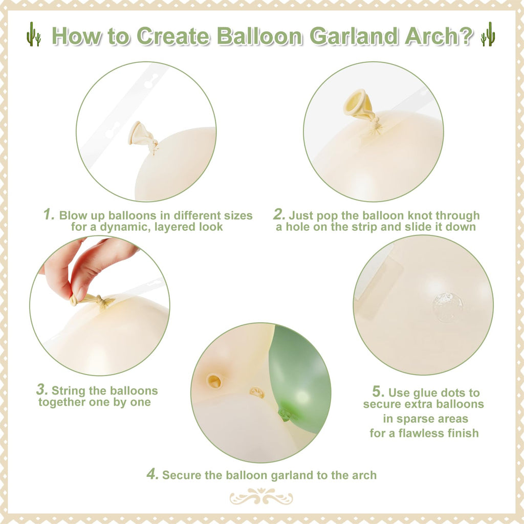 CROSSFINGERS Sage Green Balloon Arch Garland Kit - 145-Piece Set for Parties