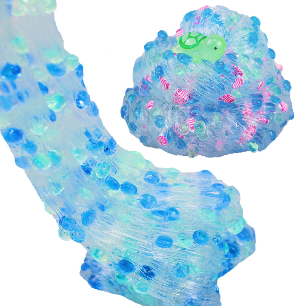 Crunchy Fishbowl Bead Slime Kit with Turtle Toy - Clear Slime for Kids Ages 6+ Party Favors