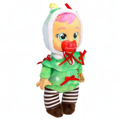 Cry Babies Tiny Cuddles Christmas Noelle Doll – 9" Soft Baby Doll, Cries Real Tears, Festive Pajamas