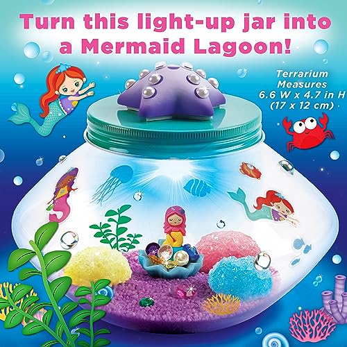 Crystal Mermaid Terrarium Kit – Grow Crystals & Light Up STEM Craft for Kids Ages 6+