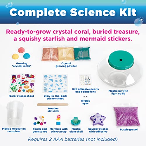 Crystal Mermaid Terrarium Kit – Grow Crystals & Light Up STEM Craft for Kids Ages 6+